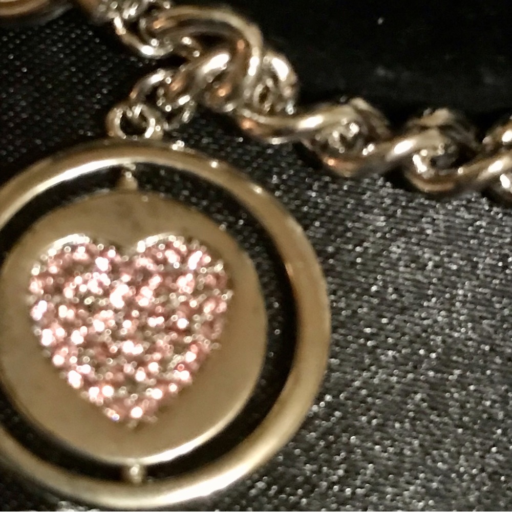 Truly Inspired-  heart valentine Swarovski silver plate pendant bracelet - Picture 3 of 8